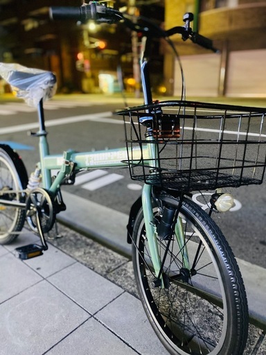 ※決まりました！※　20インチ 折りたたみ自転車。6段変速付き。サスペンション付きなので、お尻に優しいです。人気のオリーブグリーン。防