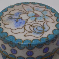 七宝焼　小瓶　花蝶模様　巾75mm　高さ64mm　【非対面取引です】の画像