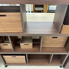 ★リユースのサカイ高崎店★TJ13583  収納棚 茶 H119×D32.5×W113.5 クリーニング済みの画像