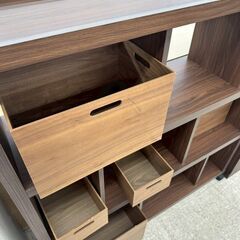 ★リユースのサカイ高崎店★TJ13583  収納棚 茶 H119×D32.5×W113.5 クリーニング済みの画像