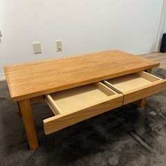 無印 引き出し付きローテーブル１〜2人用の画像