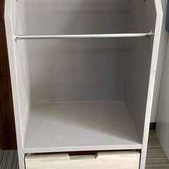 M652  ポール付き什器 下段キャスター付収納棚 グレーの画像