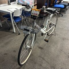 【リサイクルショップどりーむ荒田店】No.600　22632K　白　ギア6速　LEDライト付き　カゴ付きの画像