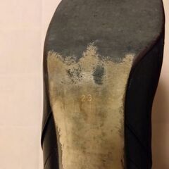 黒レザー ロングブーツ ヒール8cmの画像