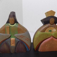 木彫り雛飾り＆こけしセット　【非対面取引です】の画像