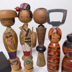 木彫り雛飾り＆こけしセット　【非対面取引です】の画像