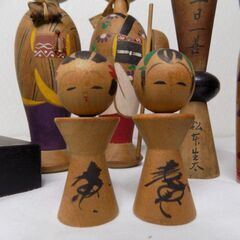 木彫り雛飾り＆こけしセット　【非対面取引です】の画像