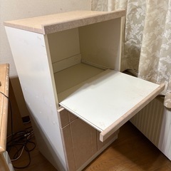 あげます! 電子レンジ台,炊飯器収納、各種収納キッチン棚59.5x44.5(76.5)x109cmの画像