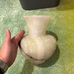 天然石風 花瓶 2点セット 重量感あり インテリアの画像