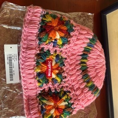 新品未使用シュプリーム Crochet Beanieニット帽ピンクの画像