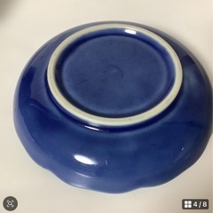 小皿　取り皿　花柄　ブルー　青　5枚　昭和レトロの画像