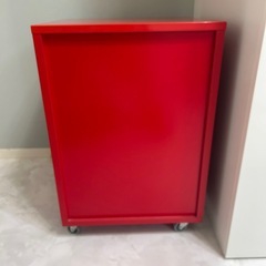 キャビネット 3段　赤 デスクワゴン 横幅40 奥行40　高さ60 収納 棚 キャスターワゴン　ストレージ　の画像