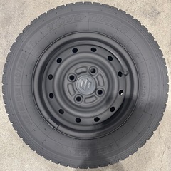 軽トラ、軽バン用 145/80R12 スズキ純正 スタッドレスホイールセット マットブラック塗装済 TOYO22年製バリ溝の画像
