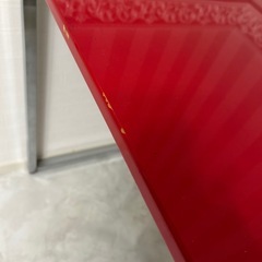 デスク 赤 横幅120 奥行60 高さ70 机 テーブル　レッド 光沢の画像