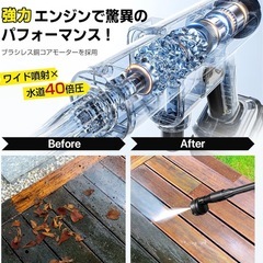 【新品未使用】超強力コードレス高圧洗浄機の画像