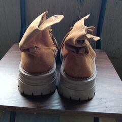 新品 23cm レディース ブーツ ブラウン 厚底 シューズ サイドゴア 識別番号:【B187-S】の画像