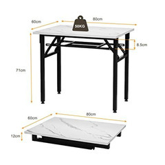 【現地引取限定】FryLR 折りたたみデスク（大理石柄）の画像
