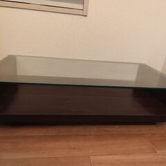 ガラス天板ローテーブルの画像