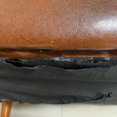 ソファ フェイクレザー アンティーク風 ブラウンの画像