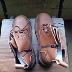 新品 24.5cm レディース ブーツ ブラウン 厚底 シューズ サイドゴア 識別番号:【B191-S】の画像