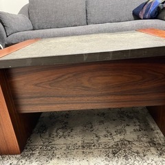 高級 岩板ローテーブル｜耐熱・耐傷◎ 重厚デザイン｜80×60×40cmの画像