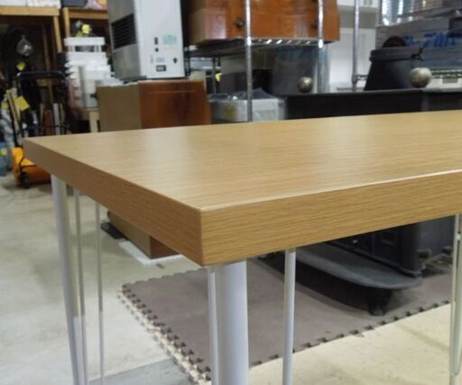 フリーデスク ダイニングテーブル カフェテーブル 100×59×高さ72cm ナチュラルブラウン ホワイト脚 札幌市 東区 新道東店