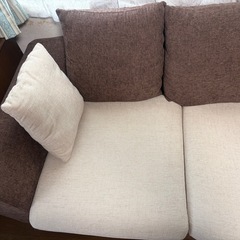 3人がけ　ソファ　カウチ付きの画像