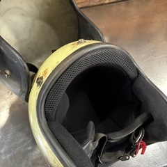 ヘルメット 2個セット　ジェッペル　アイボリー　ブラック　アメリカン　バイカー　エイジング加工　の画像