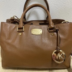 マイケルコース　ブラウンレザー　ショルダーバッグ　ハンドバッグの画像