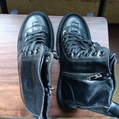 新品 24.5cm レディース ブーツ ブラック 厚底 シューズ サイドゴア 識別番号:【B200-S】の画像