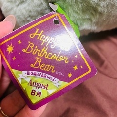美品 ハッピーバースデーベア 8月 BIGぬいぐるみの画像