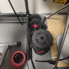 ダンベルx4  Wバー 懸垂バー　ベンチ 引取り限定の画像