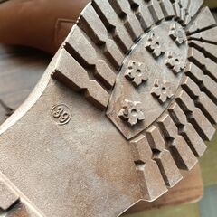 新品 24.5cm レディース ブーツ ブラウン 厚底 シューズ サイドゴア 識別番号:【B201-S】の画像