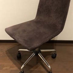 【中古】LOWYA オフィスチェア ソファ生地・ベルベット調 アームレス ダークブラウン [幅61]の画像