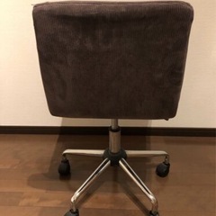 【中古】LOWYA オフィスチェア ソファ生地・ベルベット調 アームレス ダークブラウン [幅61]の画像