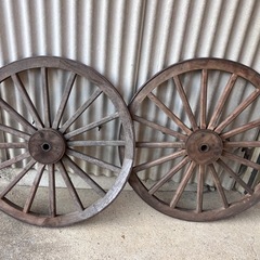 おおきな大八車の車輪2つセットの画像