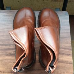 新品 24.5cm レディース ブーツ ブラウン 厚底 シューズ サイドゴア 識別番号:【B202-S】の画像