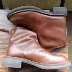 新品 24.5cm レディース ブーツ ブラウン 厚底 シューズ サイドゴア 識別番号:【B202-S】の画像