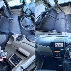 😊スズキ パレット ターボ😀車検有🤞人気のパールホワイト😍お買得極上車👌豪華装備😀プッシュスタート/両側パワースライドドア/ナビテレビ/純正HIDヘッドライト/オートライト/純正アルミホイール/スマートキー/ETC😃修復歴なし👍乗って帰れます！の画像