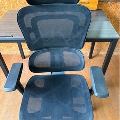 L0613 デスクチェアセット パソコンデスク ワークデスク 全面メッシュチェア （高さ調整可能）の画像
