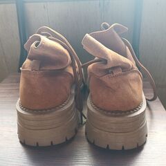 新品 23cm レディース ブーツ ブラウン 厚底 シューズ サイドゴア 識別番号:【B204-S】の画像