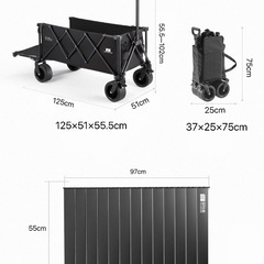 折りたたみキャリーワゴン ブラック 420L テーブル付きペットカートのエアバギーにもの画像