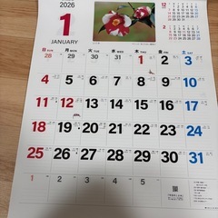 令和8年　壁掛けカレンダーの画像