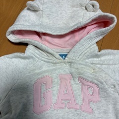 GAP くまフード足付きロンパース 9-12Mの画像
