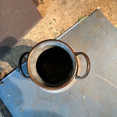 アンティーク調　ミルク缶　カントリー　ブリキ缶　ガーデニング雑貨　ミルクボトルLの画像