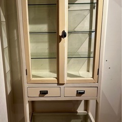 《12/10まで》アンティーク ケビント／ガラス扉×引き出し付き＊大阪・茶屋町の画像