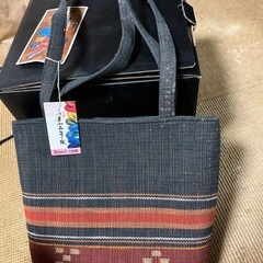 八重山みんさー織　バッグ　未使用の画像