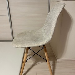 北欧風 ダイニングチェア（ファブリック×木脚）グレーカラーの画像