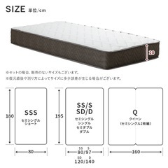 12/24まで　美品　マットレス　セミダブル  ポケットコイル　の画像