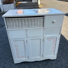 ゴミ箱付き キッチンカウンター テーブル の画像